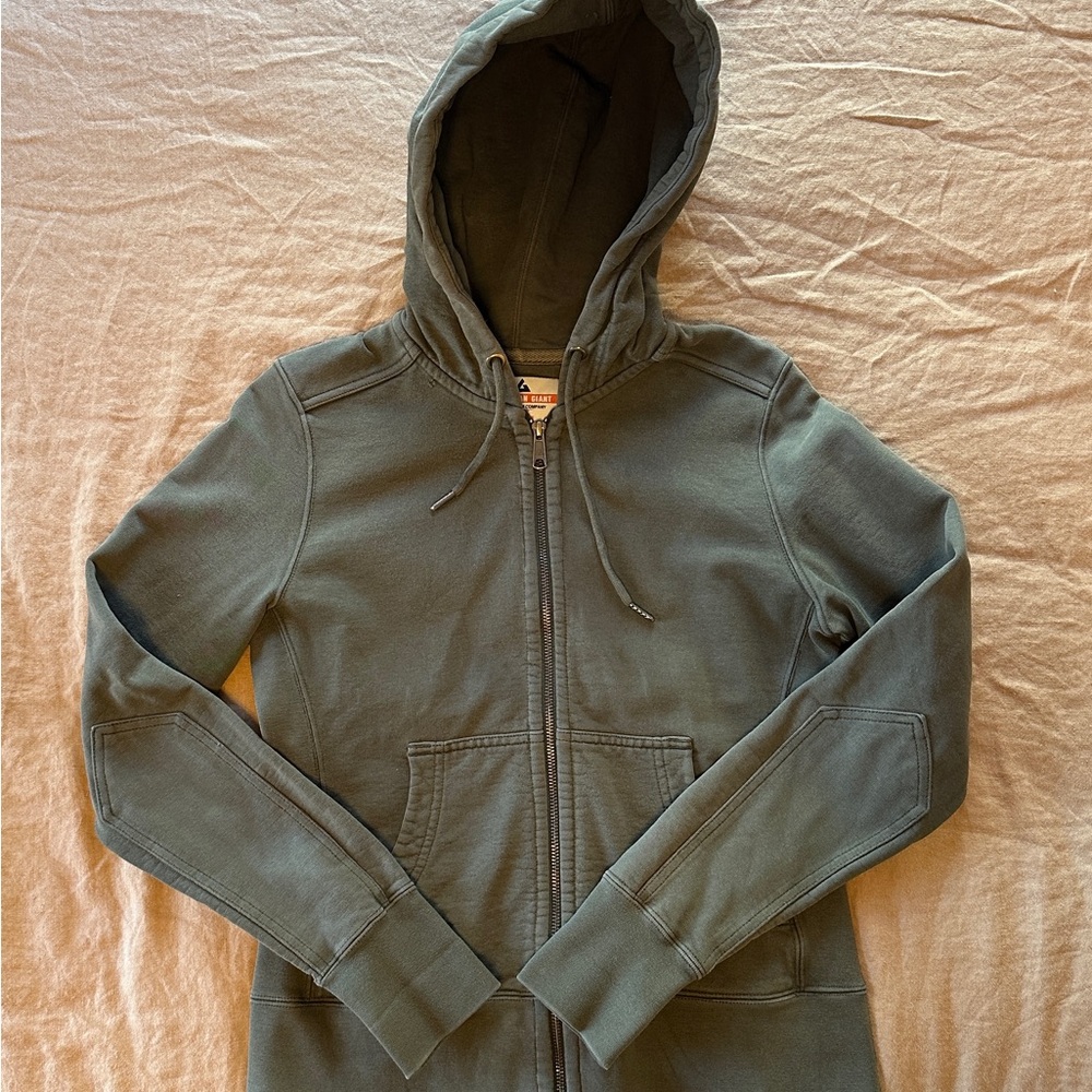 Green American Giant Zip-Up Hoodie
